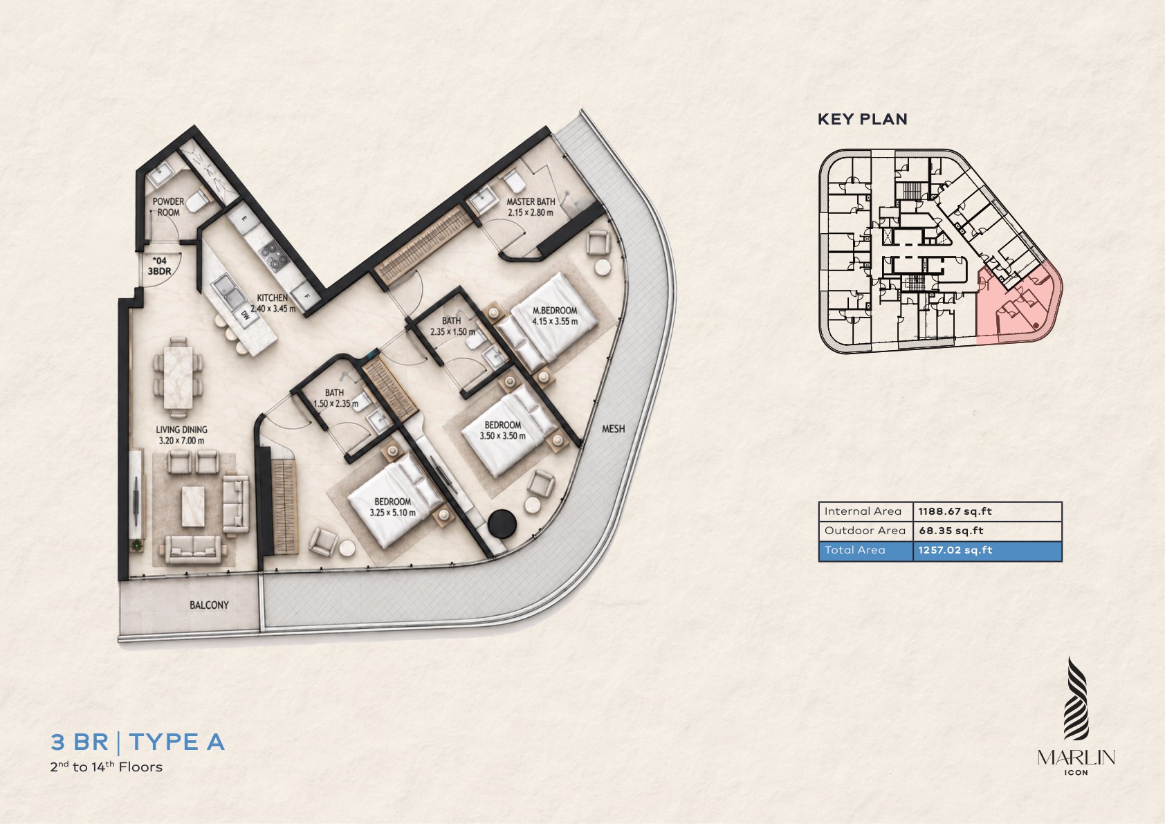 3-bedroom apartment, Type A