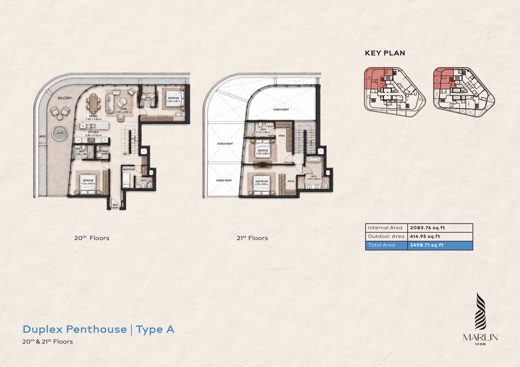 4-bedroom duplex penthouse, Type A